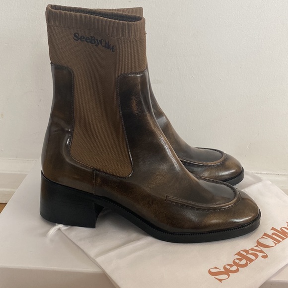 SEE BY CHLOÉ
Khaki Wendy Sock Boots - Picture 4 of 7